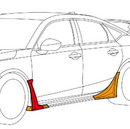 HKS FL5 Civic Type R Side Skirt Diffusers w Carbon Fiber | 53004-AH002